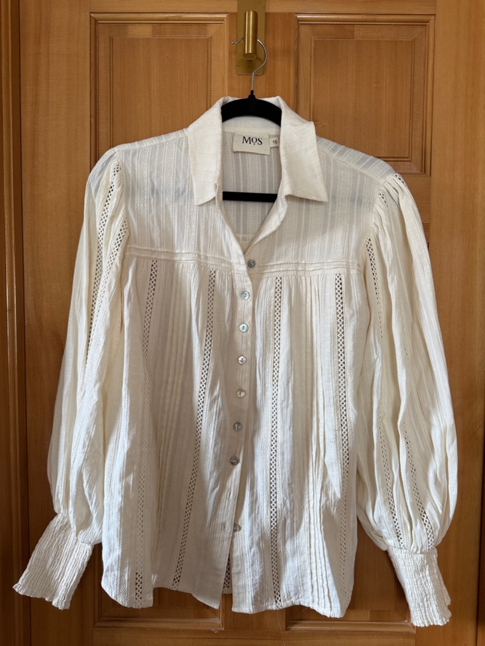 MOS Eyelet Lace Button-Up Blouse